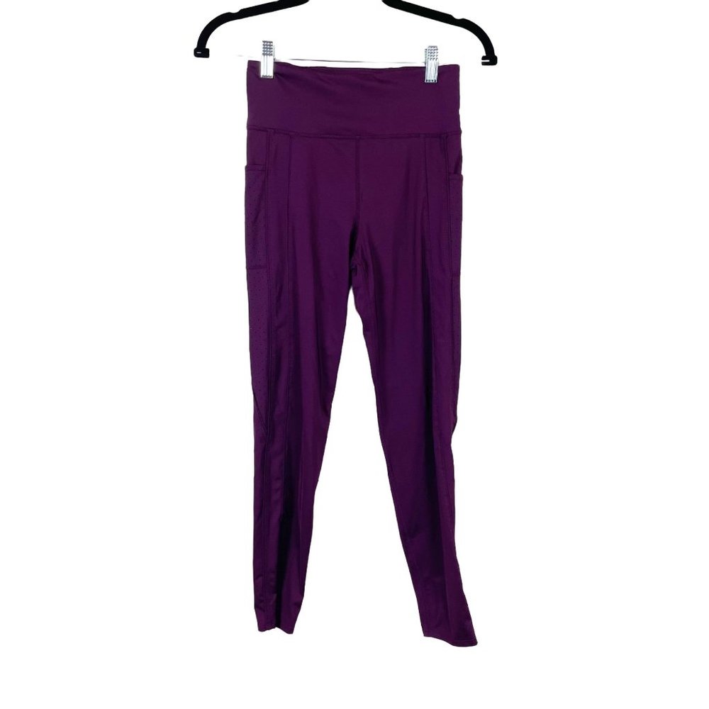 Joy Lab Woman's XS Plum Purple High Rise Perforated Athletic Work Out Leggings